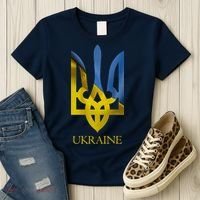 Ukraine Trident I Stand With Ukrainian Pride Support Women's T-Shirt thumb 3