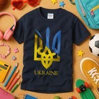 Ukraine Trident I Stand With Ukrainian Pride Support Kids T-Shirt thumb 3
