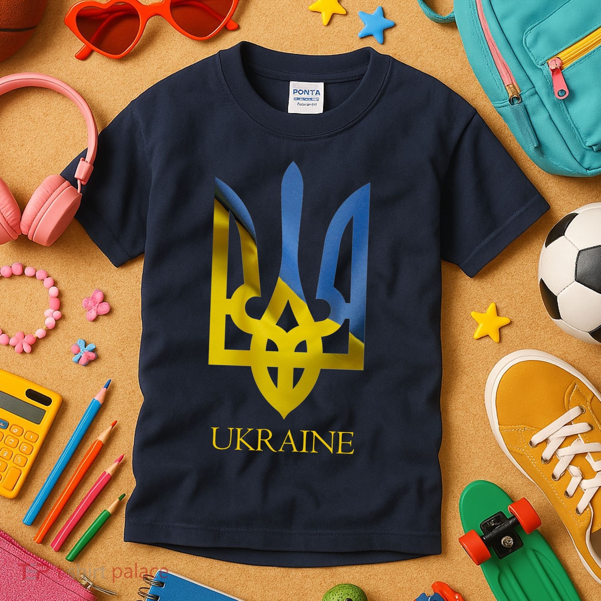 Ukraine Trident I Stand With Ukrainian Pride Support Kids T-Shirt
