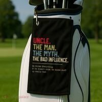 Uncle The Man The Myth The Bad Influence He Knows Everything Golf Towel thumb 2