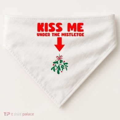 Under The Mistletoe Christmas USA-Made Doggie Bandana