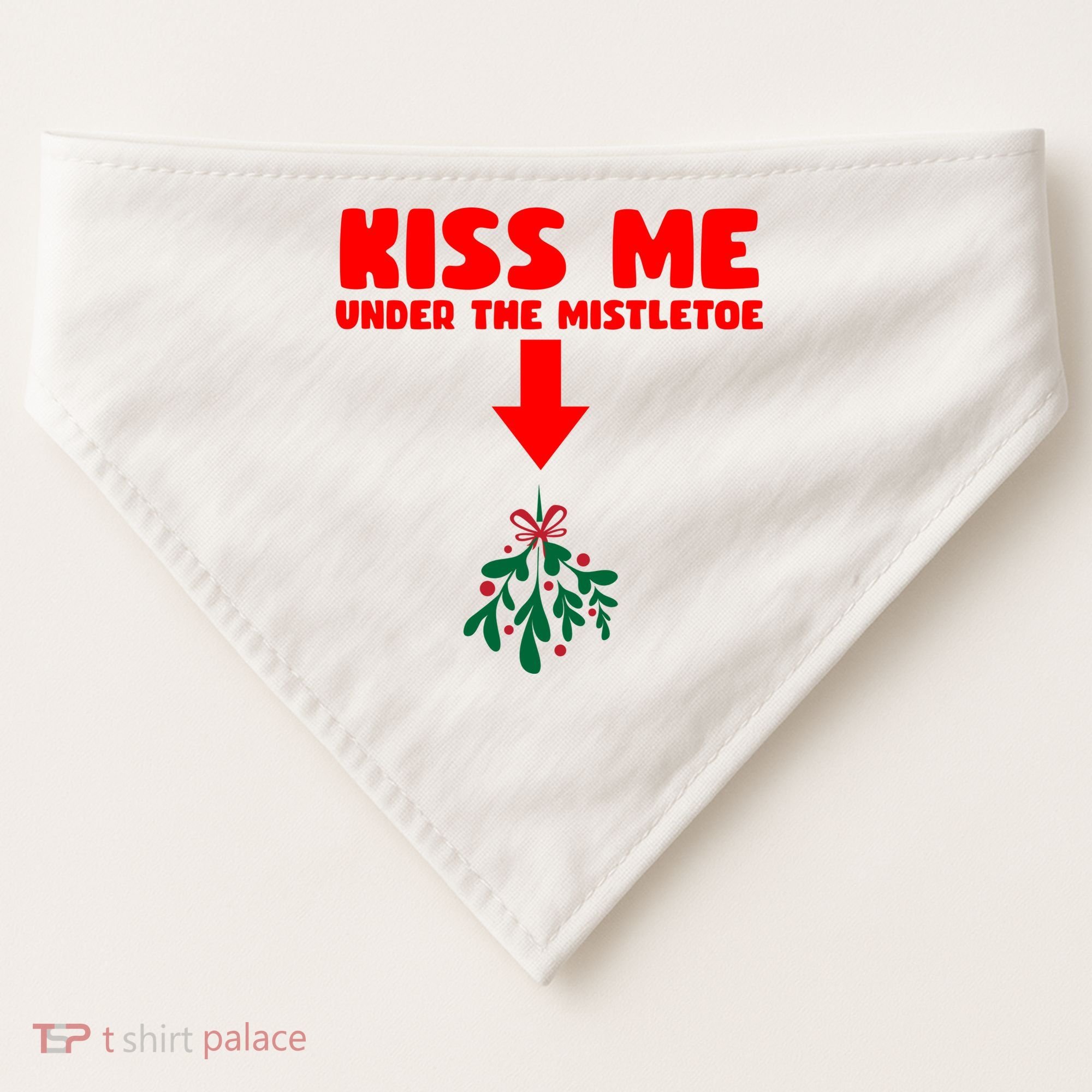 Under The Mistletoe Christmas USA-Made Doggie Bandana