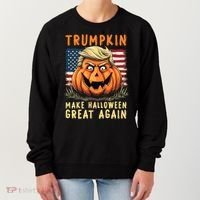 Usa Trumpkin Make Halloween Great Again Funny Trump Women's Sweatshirt thumb 0