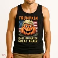 Usa Trumpkin Make Halloween Great Again Funny Trump Tank Top thumb 3