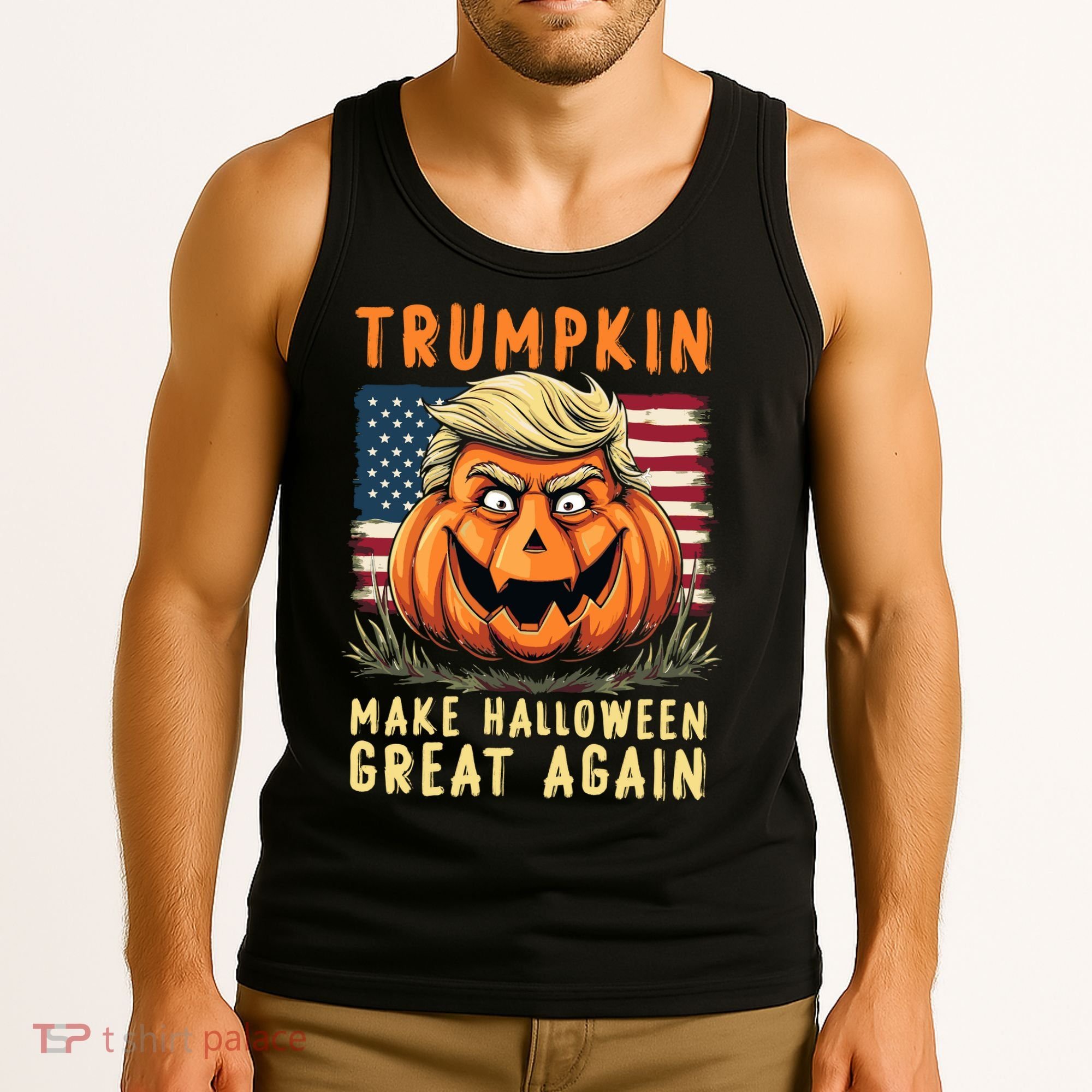 Usa Trumpkin Make Halloween Great Again Funny Trump Tank Top