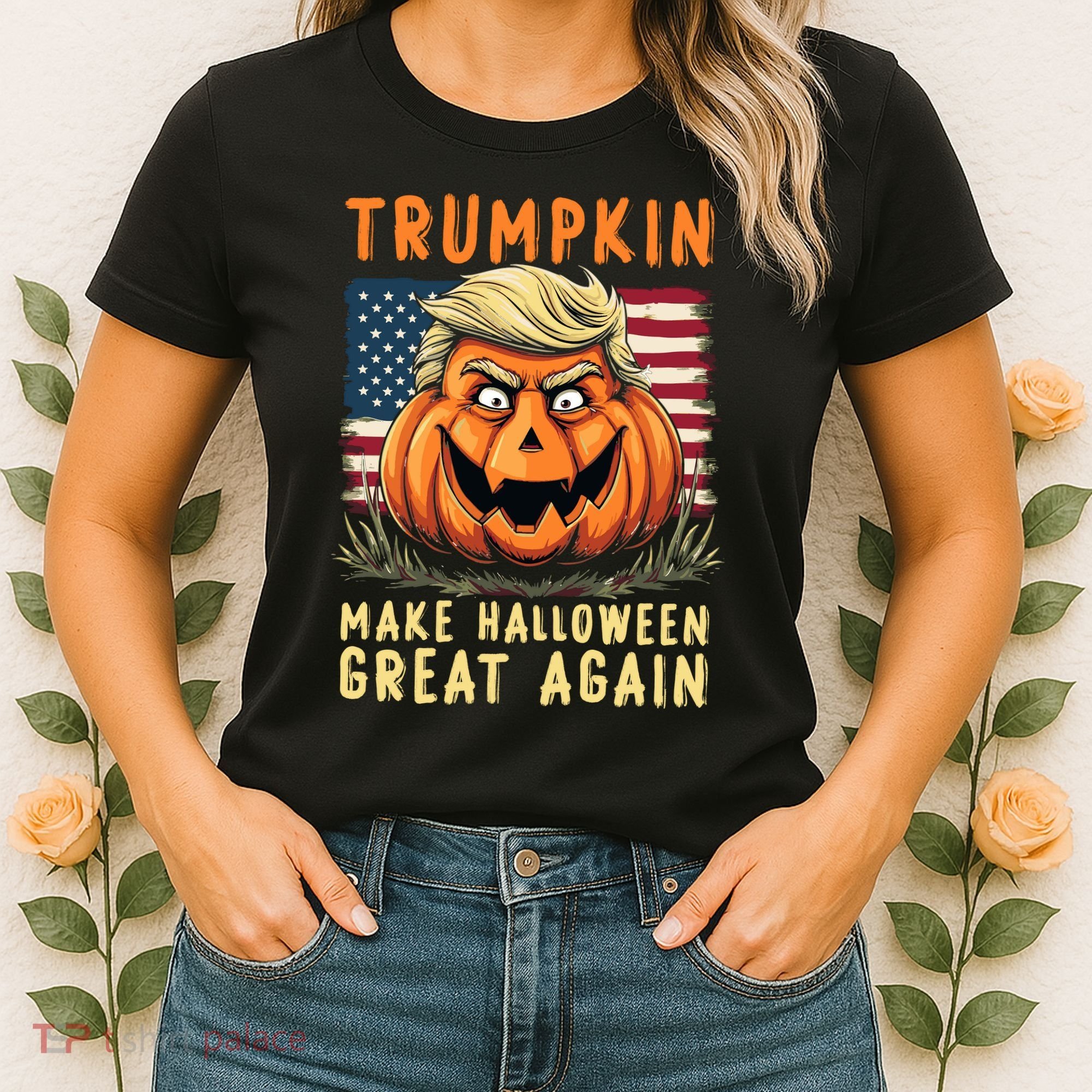 Usa Trumpkin Make Halloween Great Again Funny Trump Women's T-Shirt