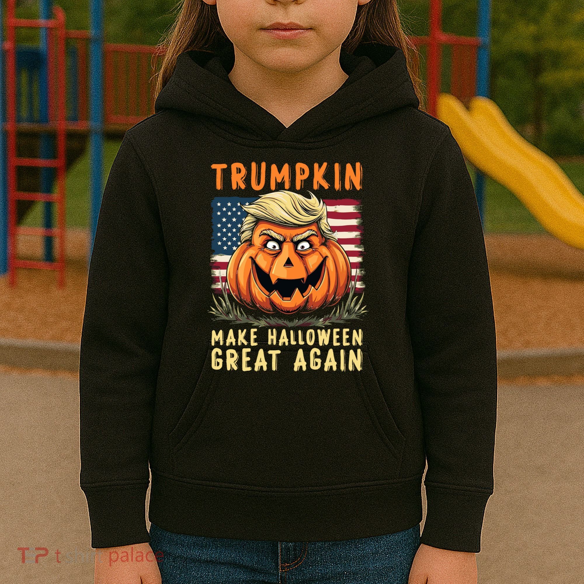 Usa Trumpkin Make Halloween Great Again Funny Trump Kids Hoodie