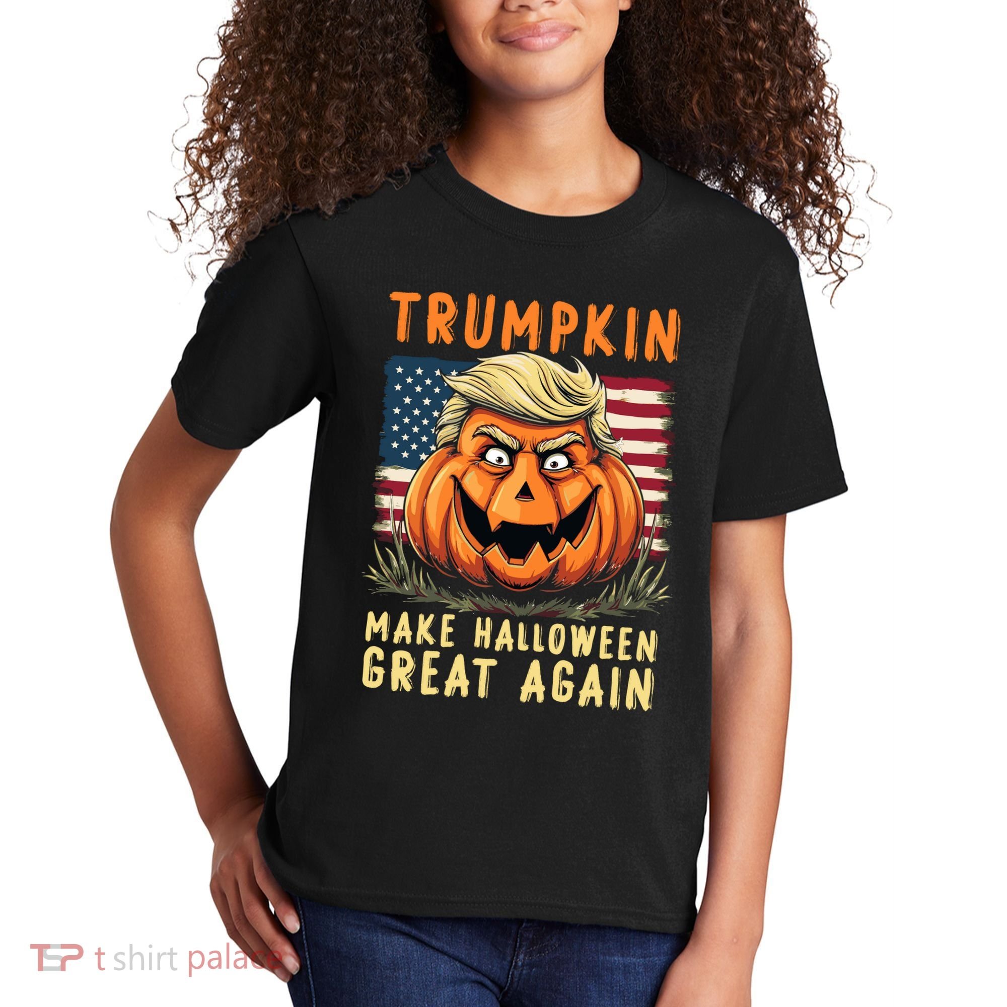 Usa Trumpkin Make Halloween Great Again Funny Trump Kids T-Shirt