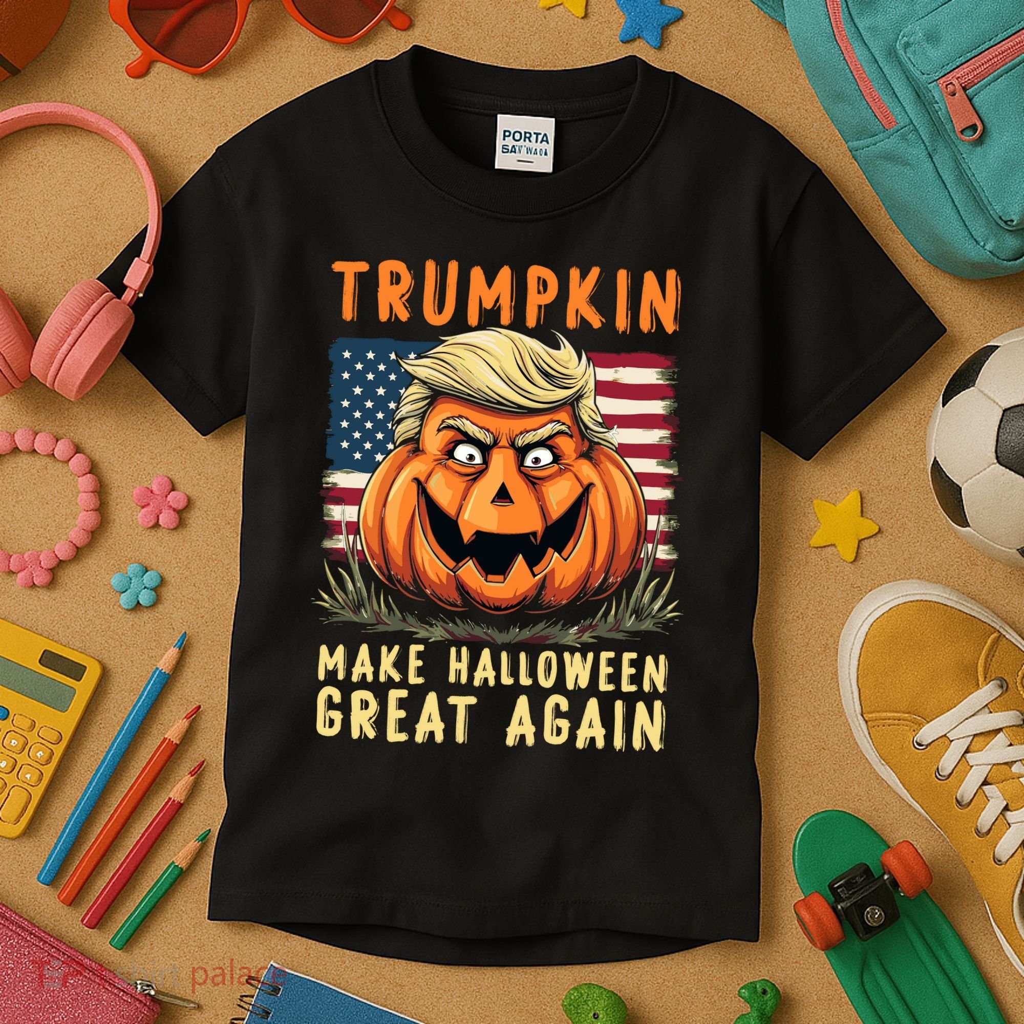 Usa Trumpkin Make Halloween Great Again Funny Trump Kids T-Shirt