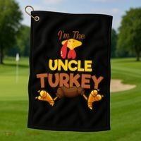 Uncle Turkey Matching Family Group Thanksgiving Gifts  Golf Towel thumb 1