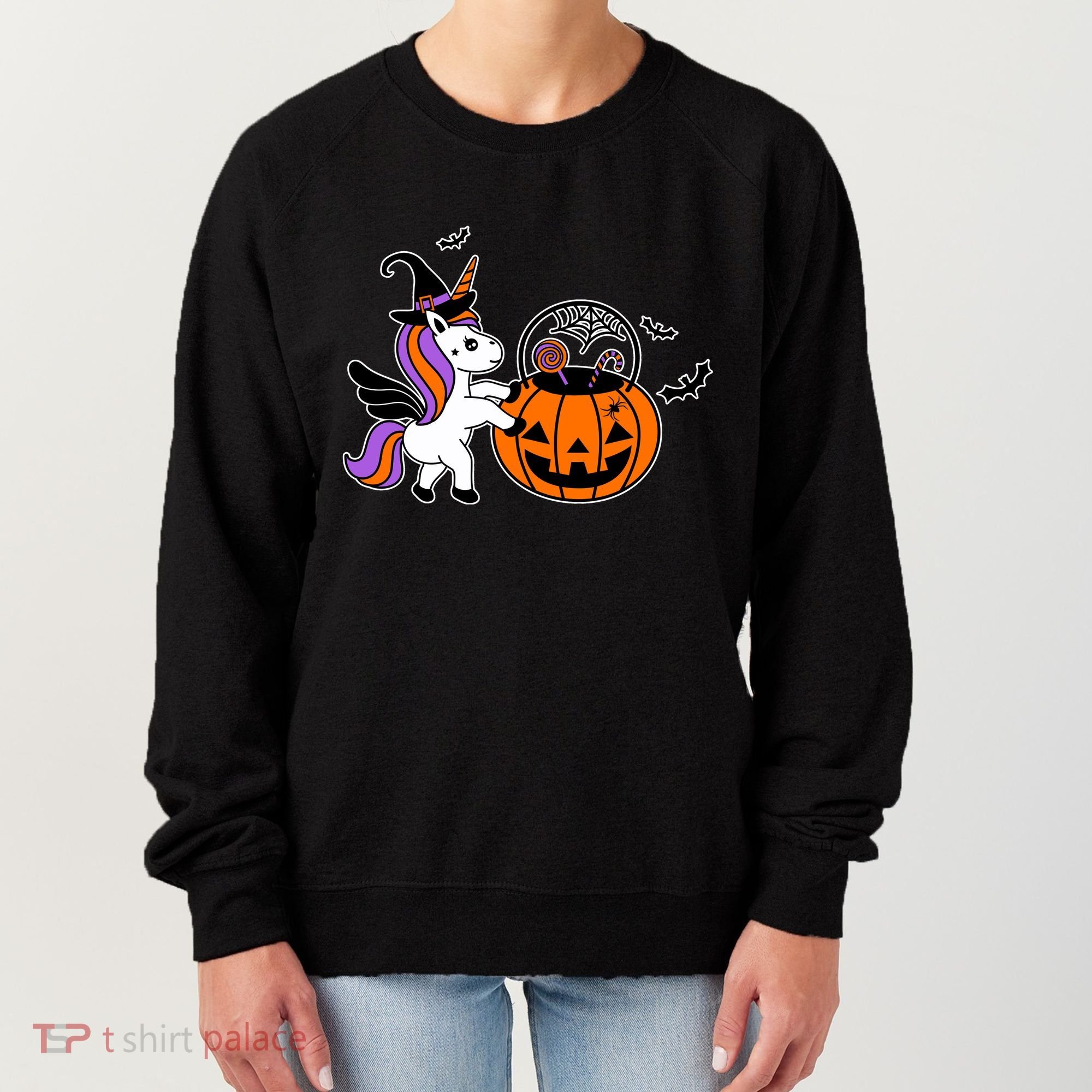 Unicorn Treat Or Trick Halloween Women's Sweatshirt
