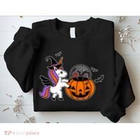 Unicorn Treat Or Trick Halloween Sweatshirt thumb 2
