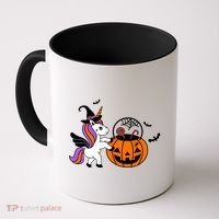 Unicorn Treat Or Trick Halloween Coffee Mug thumb 0