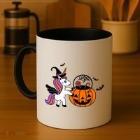 Unicorn Treat Or Trick Halloween Coffee Mug thumb 4
