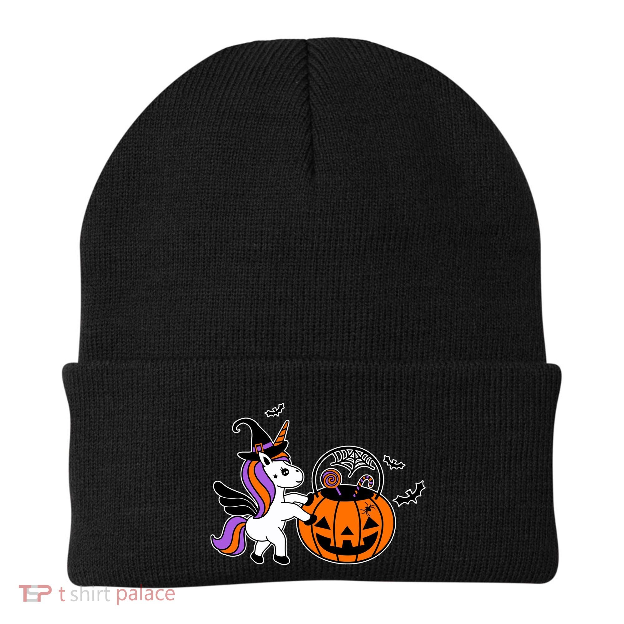 Unicorn Treat Or Trick Halloween Beanie