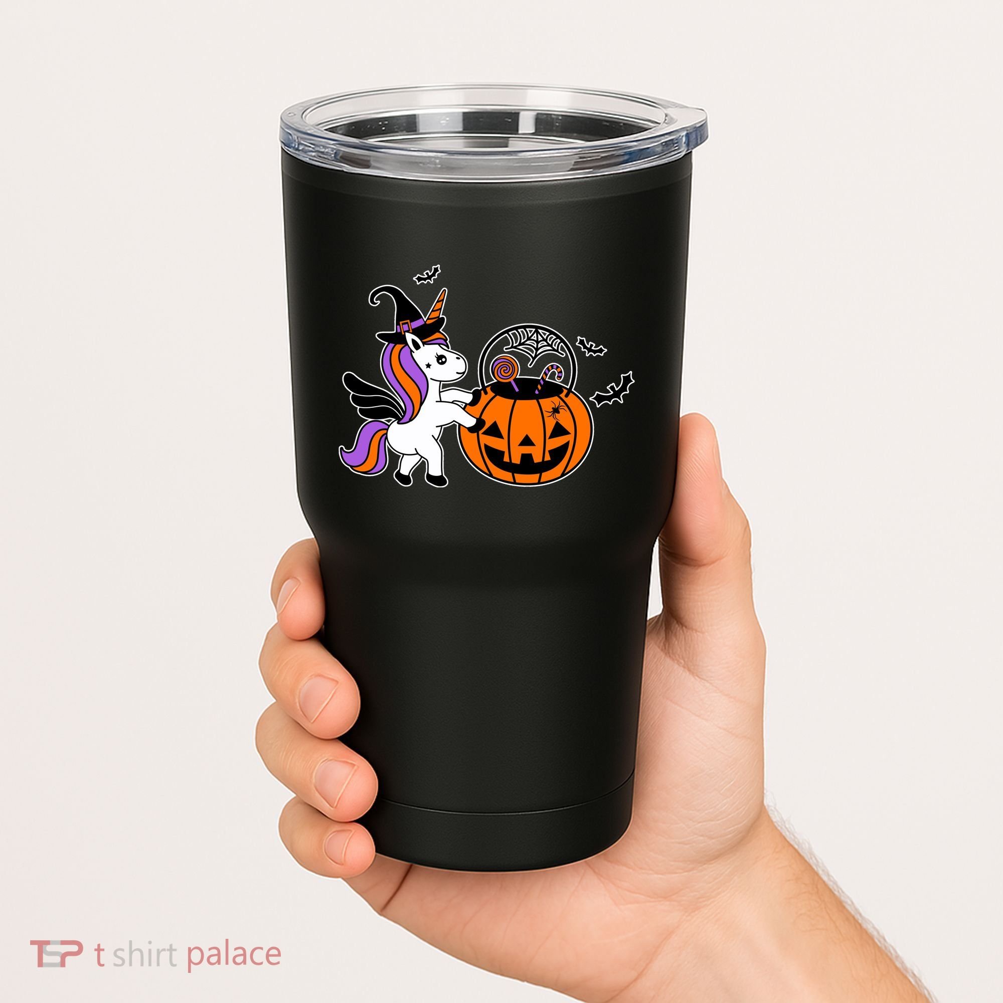 Unicorn Treat Or Trick Halloween Tumbler