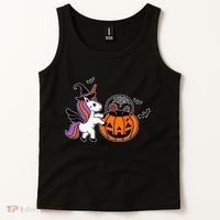 Unicorn Treat Or Trick Halloween Tank Top thumb 2
