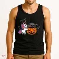 Unicorn Treat Or Trick Halloween Tank Top thumb 3