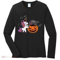 Unicorn Treat Or Trick Halloween Women's Long Sleeve Shirt thumb 0