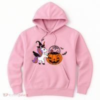 Unicorn Treat Or Trick Halloween Hoodie thumb 0