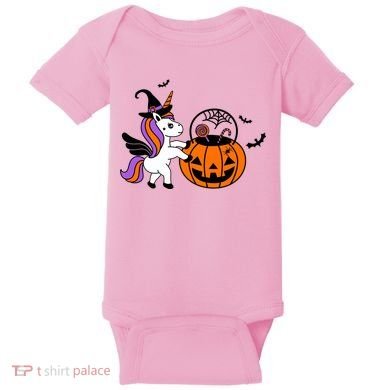 Unicorn Treat Or Trick Halloween Baby Bodysuit
