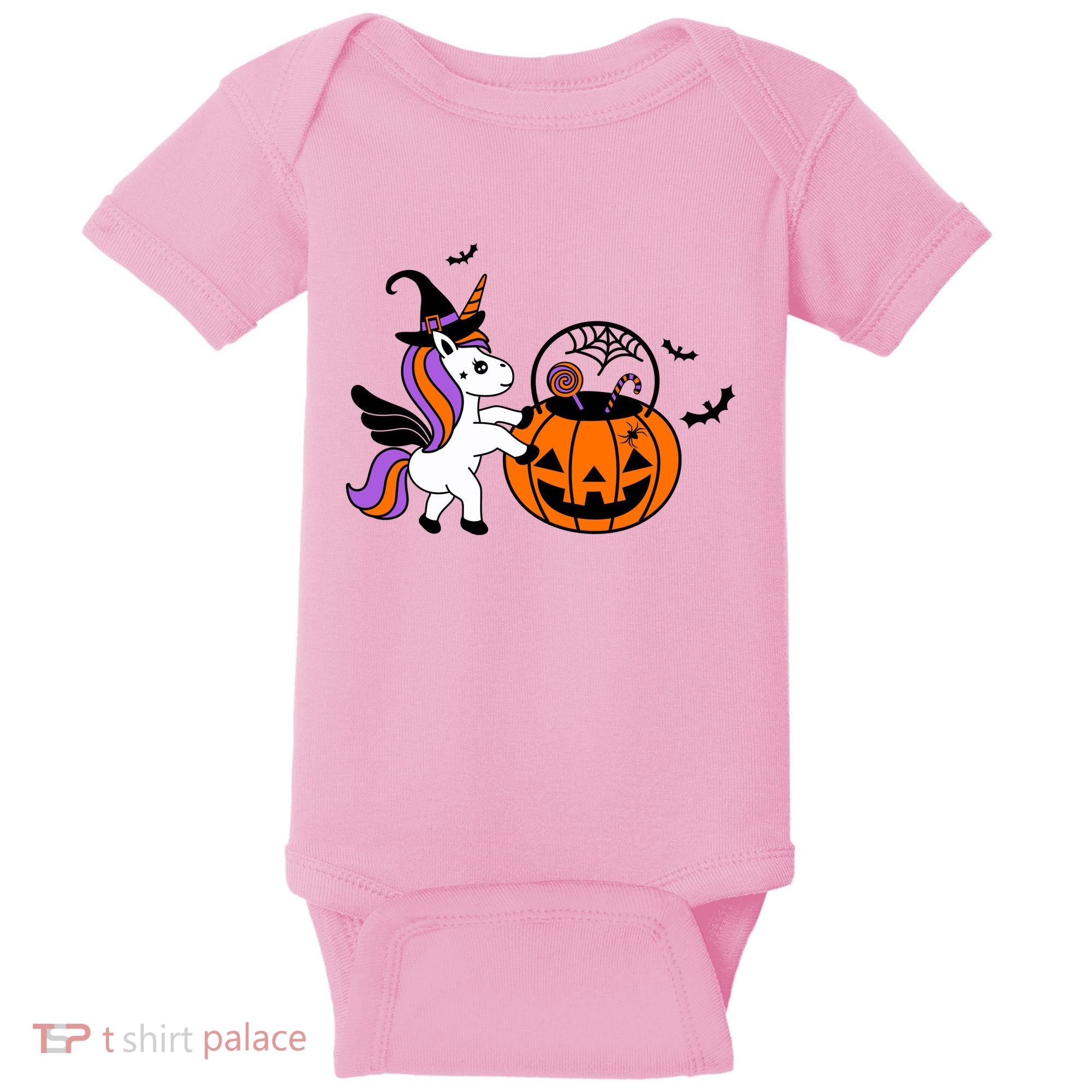 Unicorn Treat Or Trick Halloween Baby Bodysuit