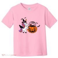 Unicorn Treat Or Trick Halloween Toddler T-Shirt thumb 0