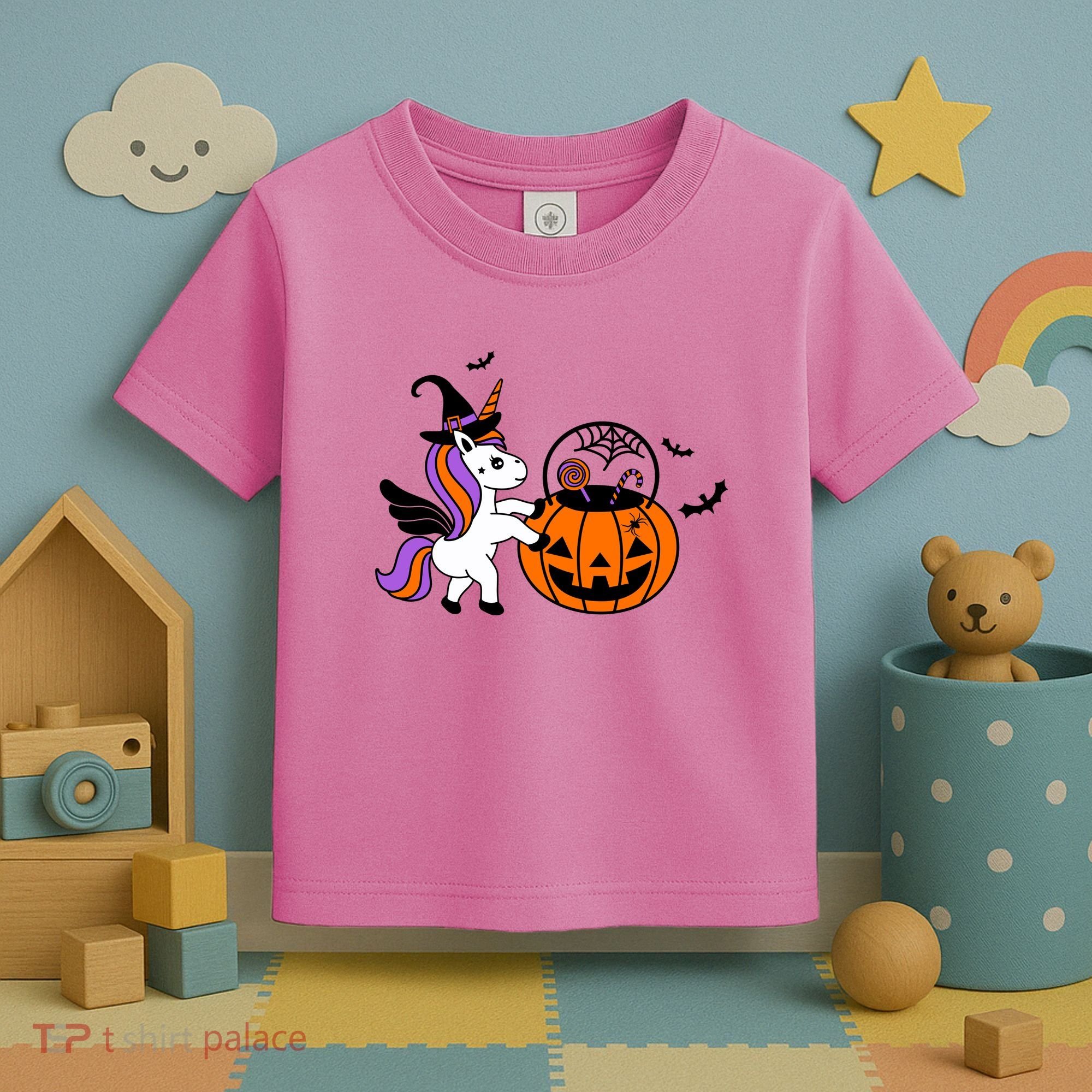 Unicorn Treat Or Trick Halloween Toddler T-Shirt