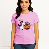 Unicorn Treat Or Trick Halloween Women's T-Shirt thumb 4