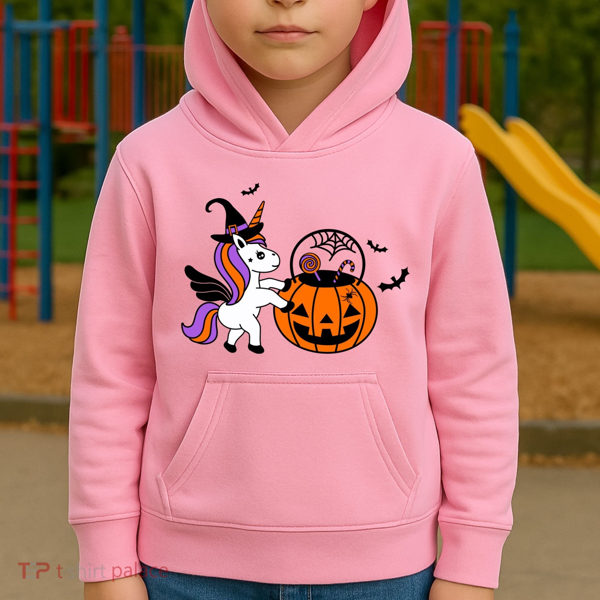 Unicorn Treat Or Trick Halloween Kids Hoodie
