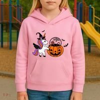 Unicorn Treat Or Trick Halloween Kids Hoodie thumb 3