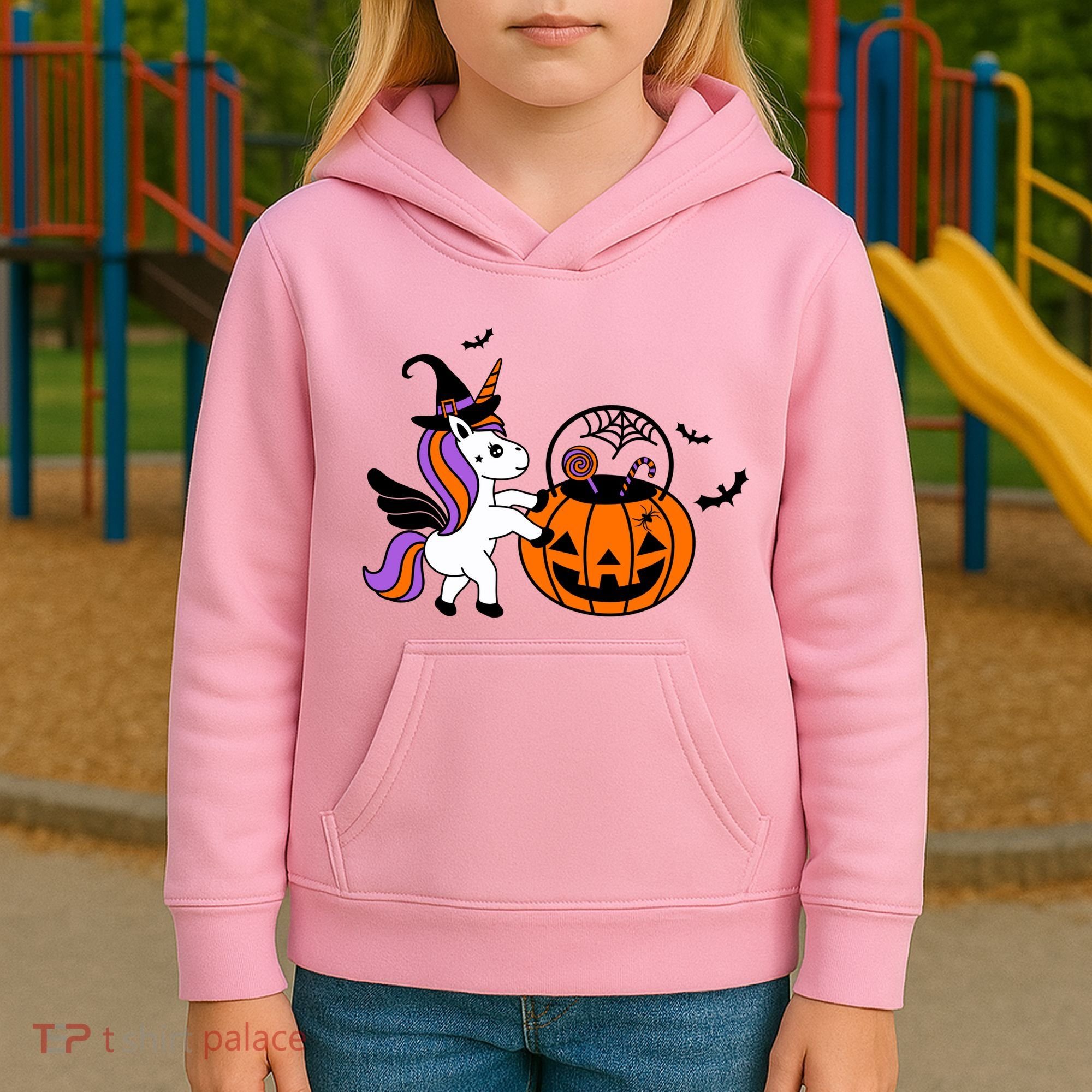 Unicorn Treat Or Trick Halloween Kids Hoodie