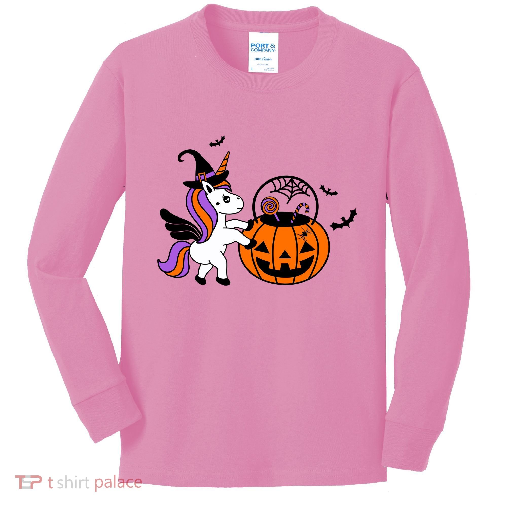 Unicorn Treat Or Trick Halloween Kids Long Sleeve Shirt
