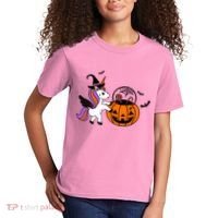 Unicorn Treat Or Trick Halloween Kids T-Shirt thumb 2