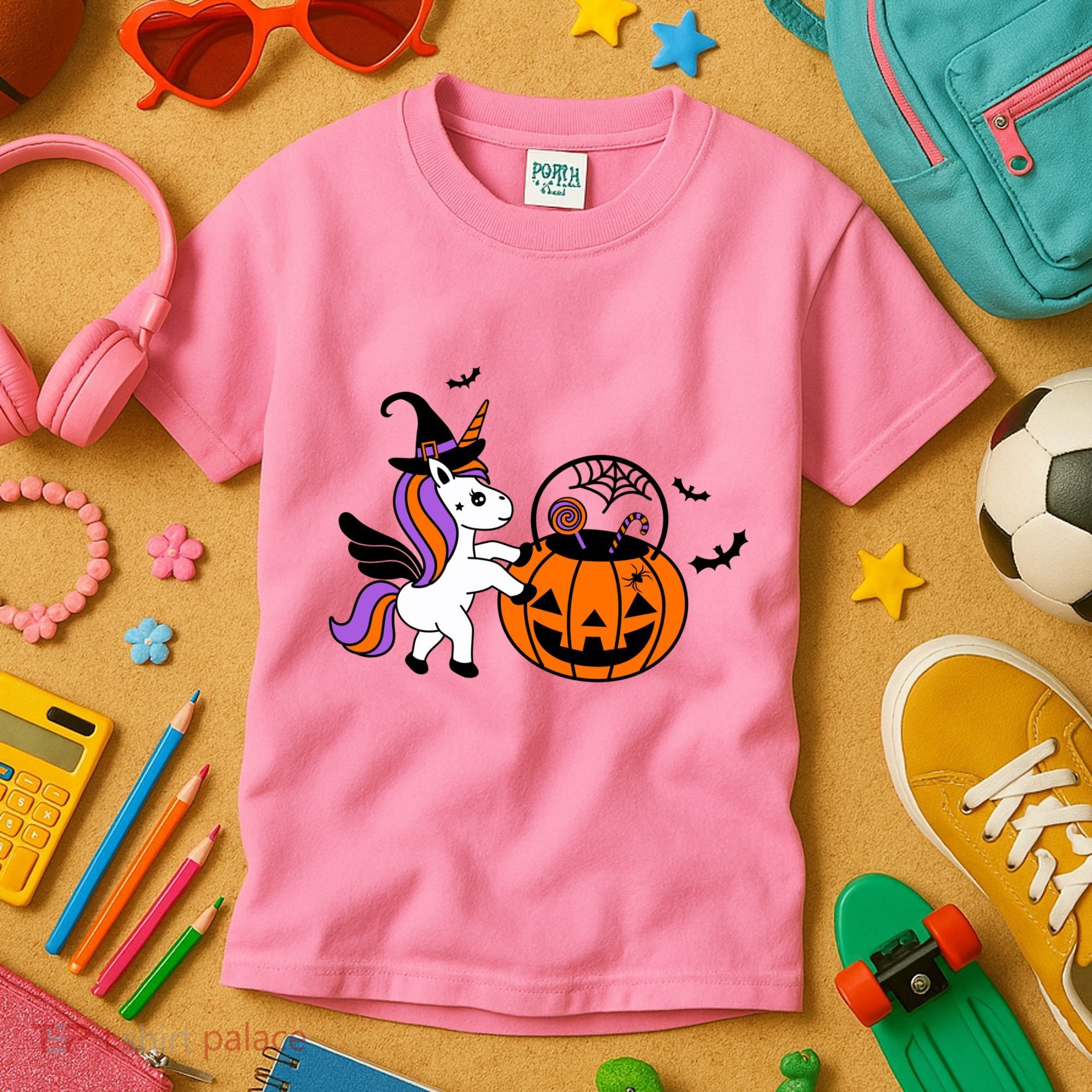Unicorn Treat Or Trick Halloween Kids T-Shirt