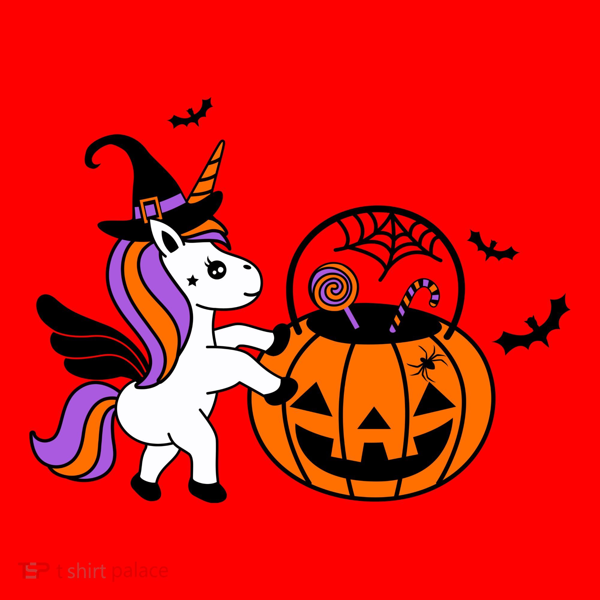 Unicorn Treat Or Trick Halloween Santa Hat