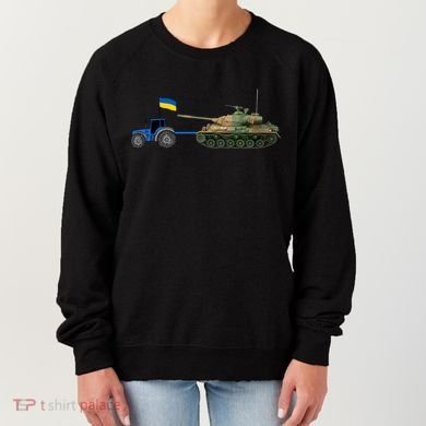 Ukrainian Tractor Pulling Tank With Ukraine Flag Women's Sweatshirt