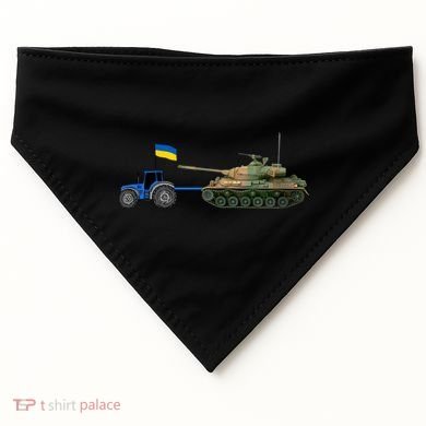 Ukrainian Tractor Pulling Tank With Ukraine Flag USA-Made Doggie Bandana
