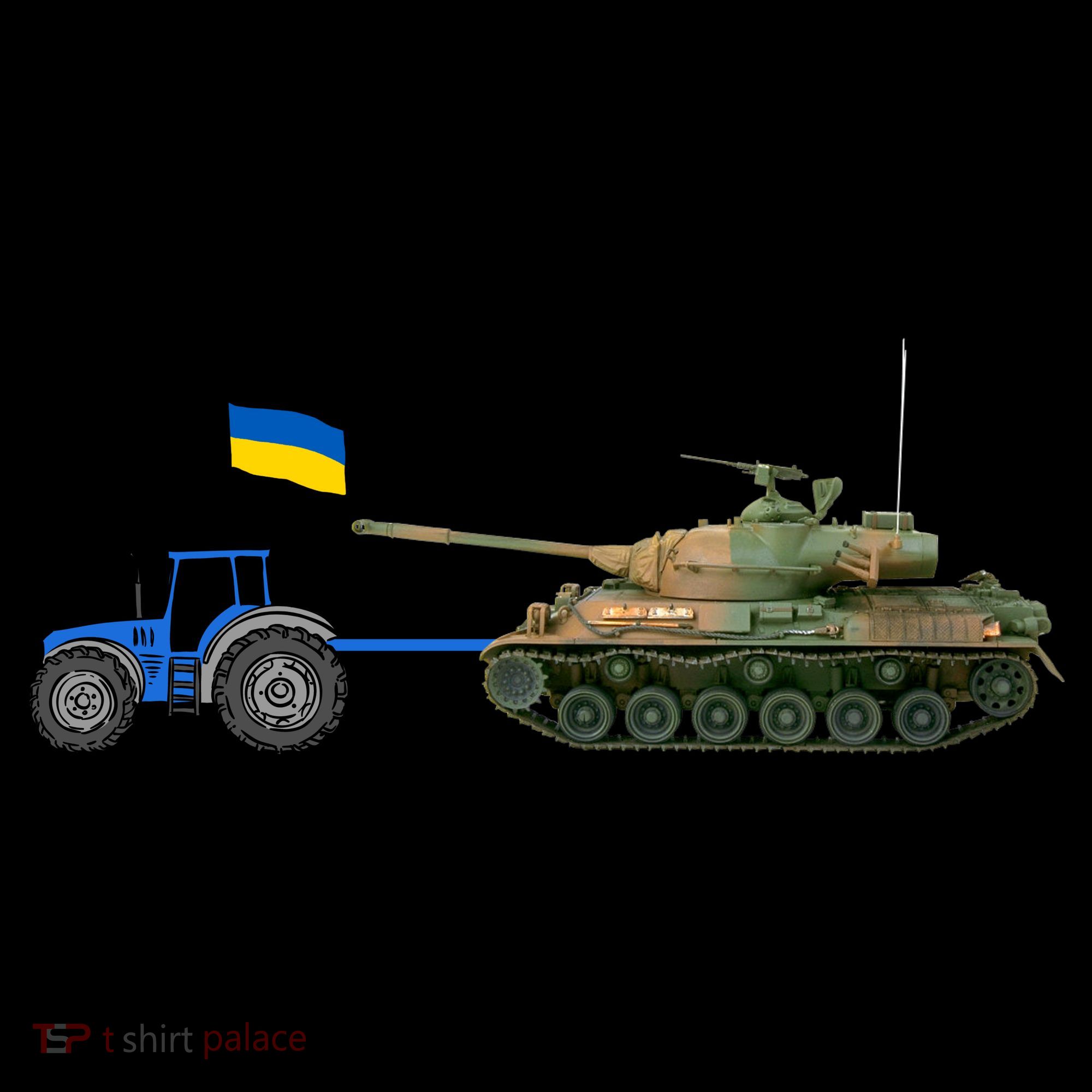Ukrainian Tractor Pulling Tank With Ukraine Flag Coffee Mug