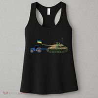 Ukrainian Tractor Pulling Tank With Ukraine Flag Women's Tank Top thumb 3