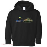 Ukrainian Tractor Pulling Tank With Ukraine Flag Toddler Hoodie thumb 0