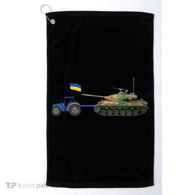 Ukrainian Tractor Pulling Tank With Ukraine Flag Golf Towel