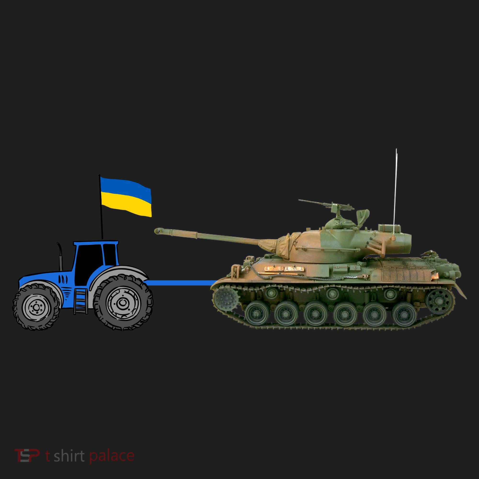 Ukrainian Tractor Pulling Tank With Ukraine Flag Golf Towel