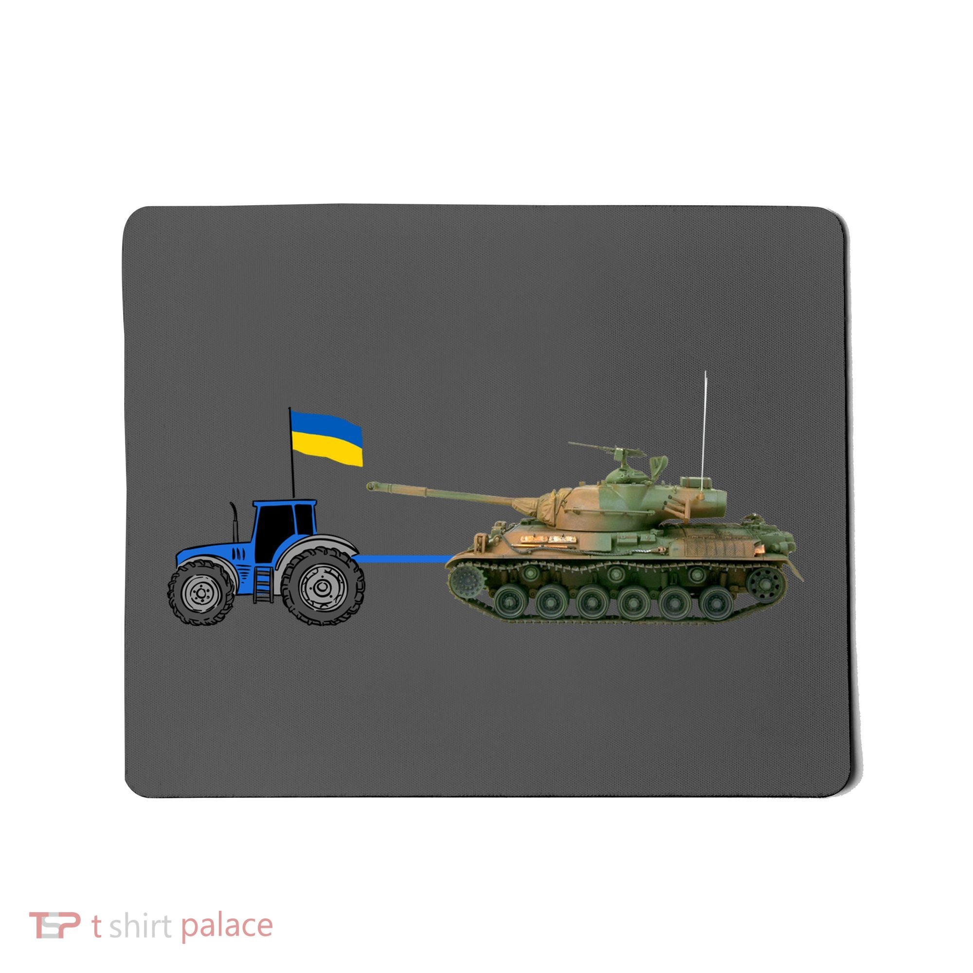 Ukrainian Tractor Pulling Tank With Ukraine Flag Mousepad