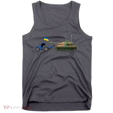 Ukrainian Tractor Pulling Tank With Ukraine Flag Tank Top