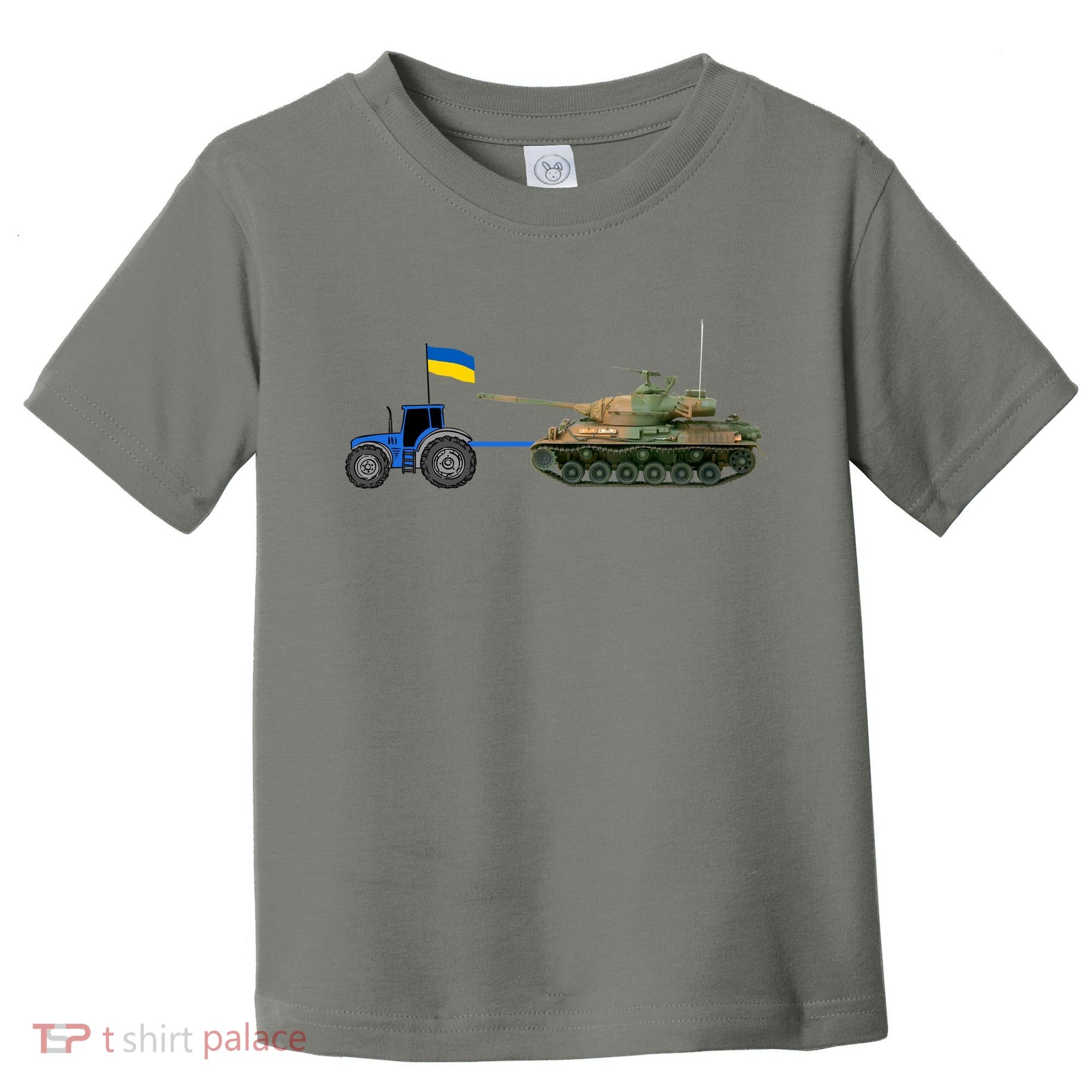 Ukrainian Tractor Pulling Tank With Ukraine Flag Toddler T-Shirt