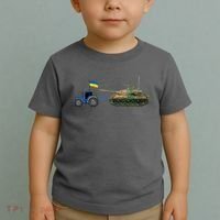 Ukrainian Tractor Pulling Tank With Ukraine Flag Toddler T-Shirt thumb 2
