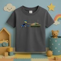 Ukrainian Tractor Pulling Tank With Ukraine Flag Toddler T-Shirt thumb 3