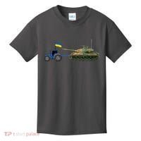 Ukrainian Tractor Pulling Tank With Ukraine Flag Kids T-Shirt thumb 0