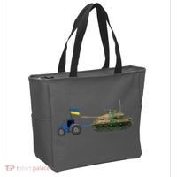 Ukrainian Tractor Pulling Tank With Ukraine Flag Tote Bag thumb 2